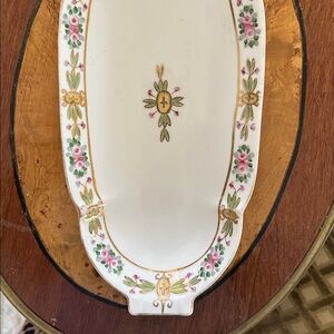 Antique handpainted NIPPON vintage gold Floral Oval Ceramic porcelain Dish